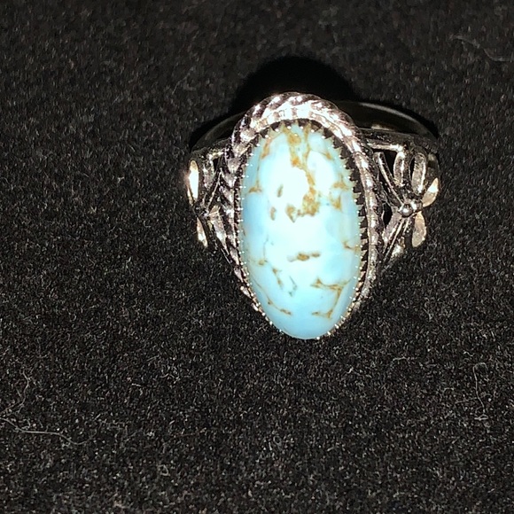 RING SILVER and LARIMAR - Picture 1 of 2